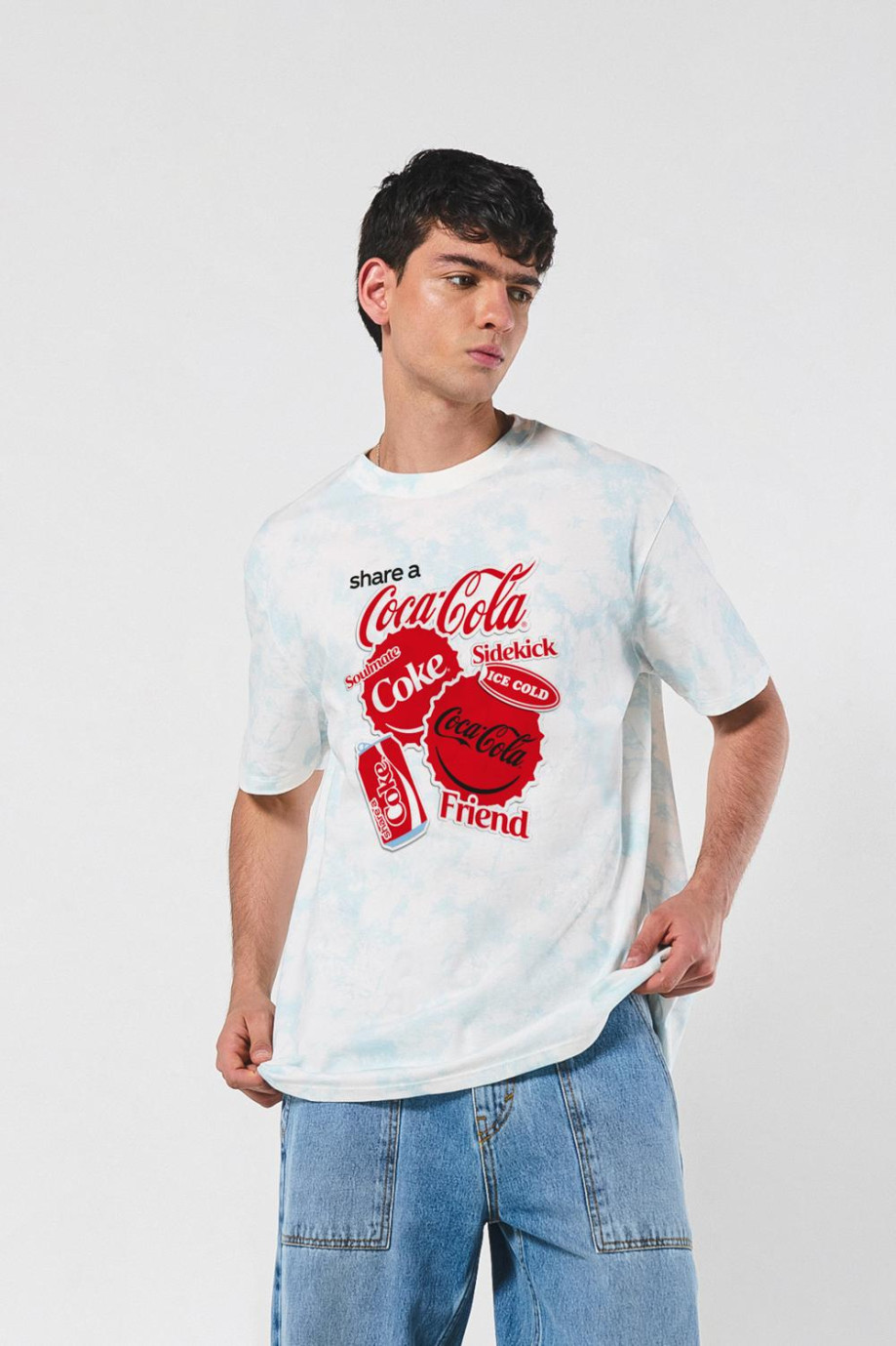 Camiseta oversize manga corta de Coca-cola
