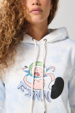 Buzo crema tie dye con capota y arte de Hora de Aventura