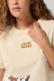 Camiseta crop top kaki con arte de Osos Escandalosos