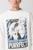 Buzo crema claro cuello redondo con arte de Looney Tunes