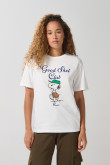 Camiseta de Snoopy crema clara con manga corta
