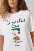 Camiseta de Snoopy crema clara con manga corta