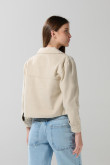 Chaqueta tipo cuello trucker  tonos pastel unicolor
