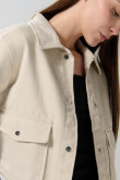 Chaqueta tipo cuello trucker  tonos pastel unicolor