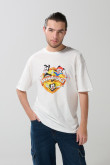 Camiseta manga corta crema con arte de Animaniacs