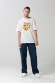 Camiseta manga corta crema con arte de Animaniacs