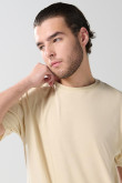 Camiseta cuello redondo en algodón unicolor