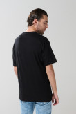 Camiseta hombro rodado en algodón unicolor con manga corta