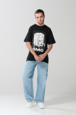 Camiseta negra manga corta con arte de Hora de Aventura
