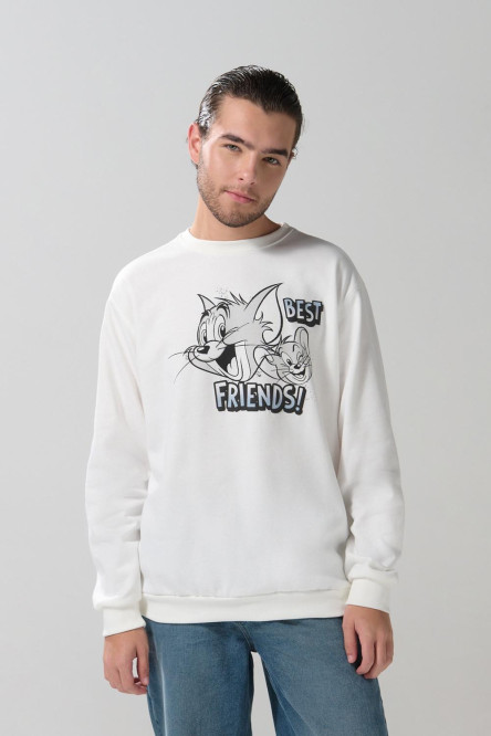 Buzo cuello redondo con estampado en frente de Tom & Jerry