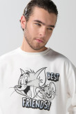 Buzo cuello redondo con estampado en frente de Tom & Jerry