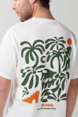 Camiseta unicolor manga corta con estampado de playa