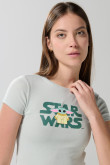 Camiseta verde clara de The Mandalorian con cuello redondo