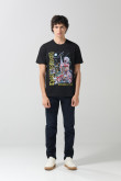 Camiseta negra manga corta con estampado de Iron Maiden