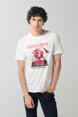 Camiseta crema clara de Iron Maiden manga corta