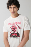 Camiseta crema clara de Iron Maiden manga corta