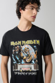 Camiseta negra de Iron Maiden con cuello redondo