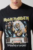Camiseta negra de Iron Maiden con cuello redondo