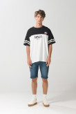Camiseta oversize crema de NASA con manga corta