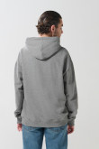 Buzo gris claro oversize con capota y bolsillo en frente