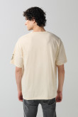 Camiseta oversize kaki clara de NASA con cuello redondo