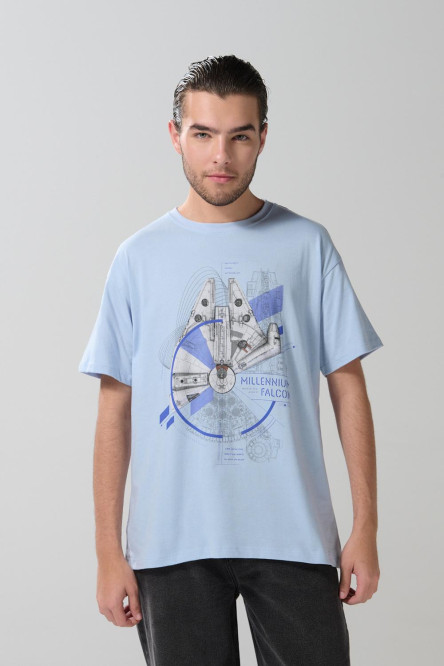 Camiseta manga corta unicolor para hombre.