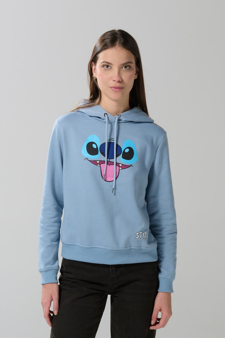 Buzo azul claro con capota y arte de Lilo & Stitch