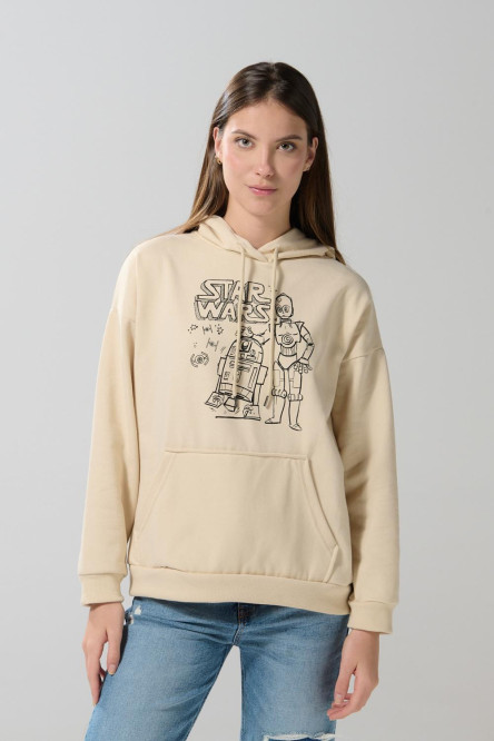 Buzo oversize kaki con capota y arte de Star Wars