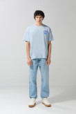 Camiseta oversize azul manga corta con artes de NASA