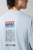 Camiseta oversize azul manga corta con artes de NASA