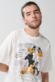 Camiseta crema manga corta con arte de Looney Tunes