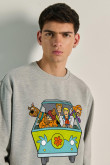 Buzo unicolor cuello redondo con diseño de Scooby-Doo