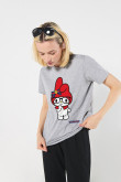 Camiseta cuello redondo unicolor con arte de My Melody