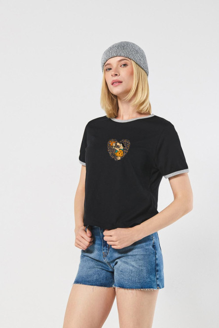 Camiseta de Los Picapiedra unicolor con manga corta