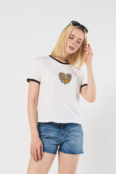 Camiseta de Los Picapiedra unicolor con manga corta