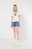 Camiseta de Los Picapiedra unicolor con manga corta