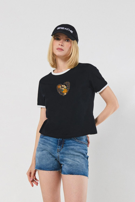 Camiseta de Los Picapiedra unicolor con manga corta