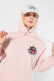 Buzo de Hello Kitty unicolor con manga ranglan y capota