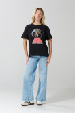 Camiseta negra cuello redondo con arte de Star Wars