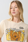 Camiseta kaki clara manga corta con arte de Star Wars