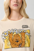 Camiseta kaki clara manga corta con arte de Star Wars