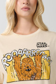 Camiseta kaki clara manga corta con arte de Star Wars
