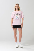 Camiseta unicolor manga corta con diseño de osito