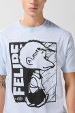 Camiseta de Mafalda azul clara con manga corta