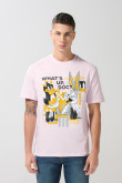 Camiseta rosada clara de Looney Tunes con manga corta