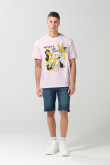 Camiseta rosada clara de Looney Tunes con manga corta
