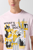 Camiseta rosada clara de Looney Tunes con manga corta