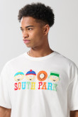 Camiseta crema manga corta con diseño de South Park
