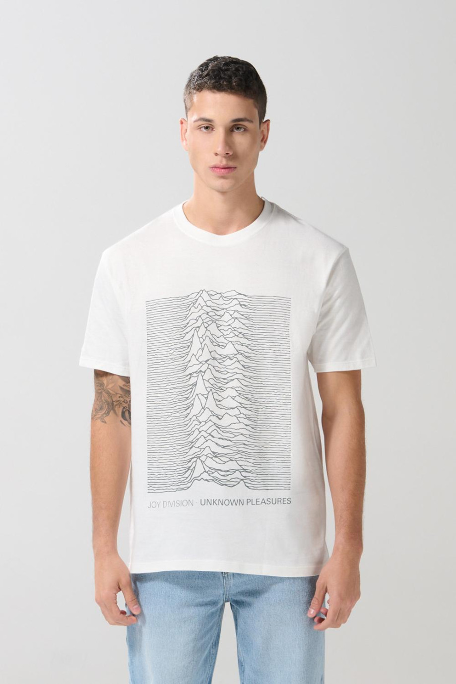 Camiseta de Joy Division crema clara manga corta