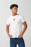 Camiseta cuello redondo crema clara de Snoopy